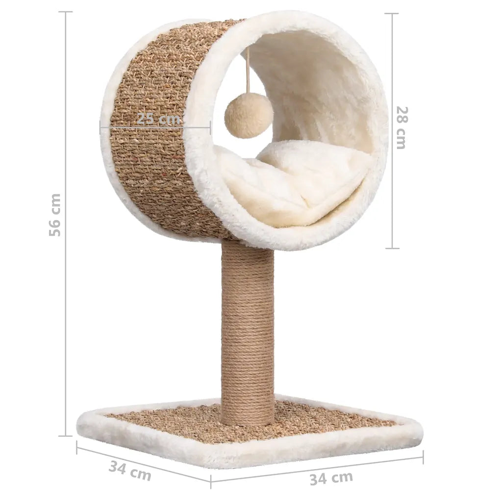 Petit Arbre à Chat Rotin Compact – 56 cm
