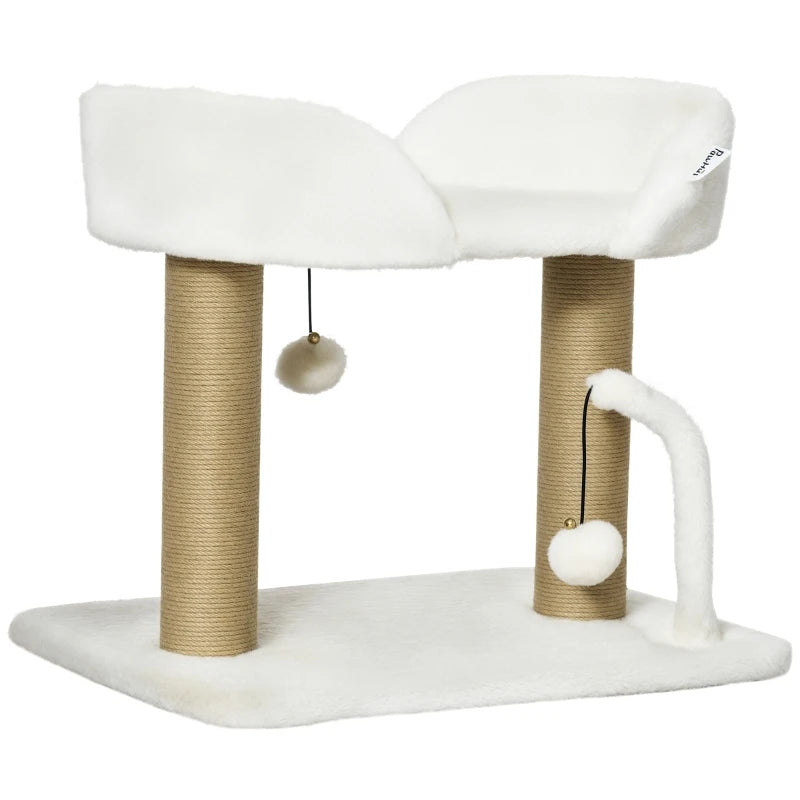 Petit Arbre à Chat Compact Blanc - 42 cm