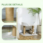 Petit Arbre à Chat Compact Blanc - 42 cm