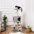 Arbre à Chat Bois Gris 120 cm – 3 niveaux