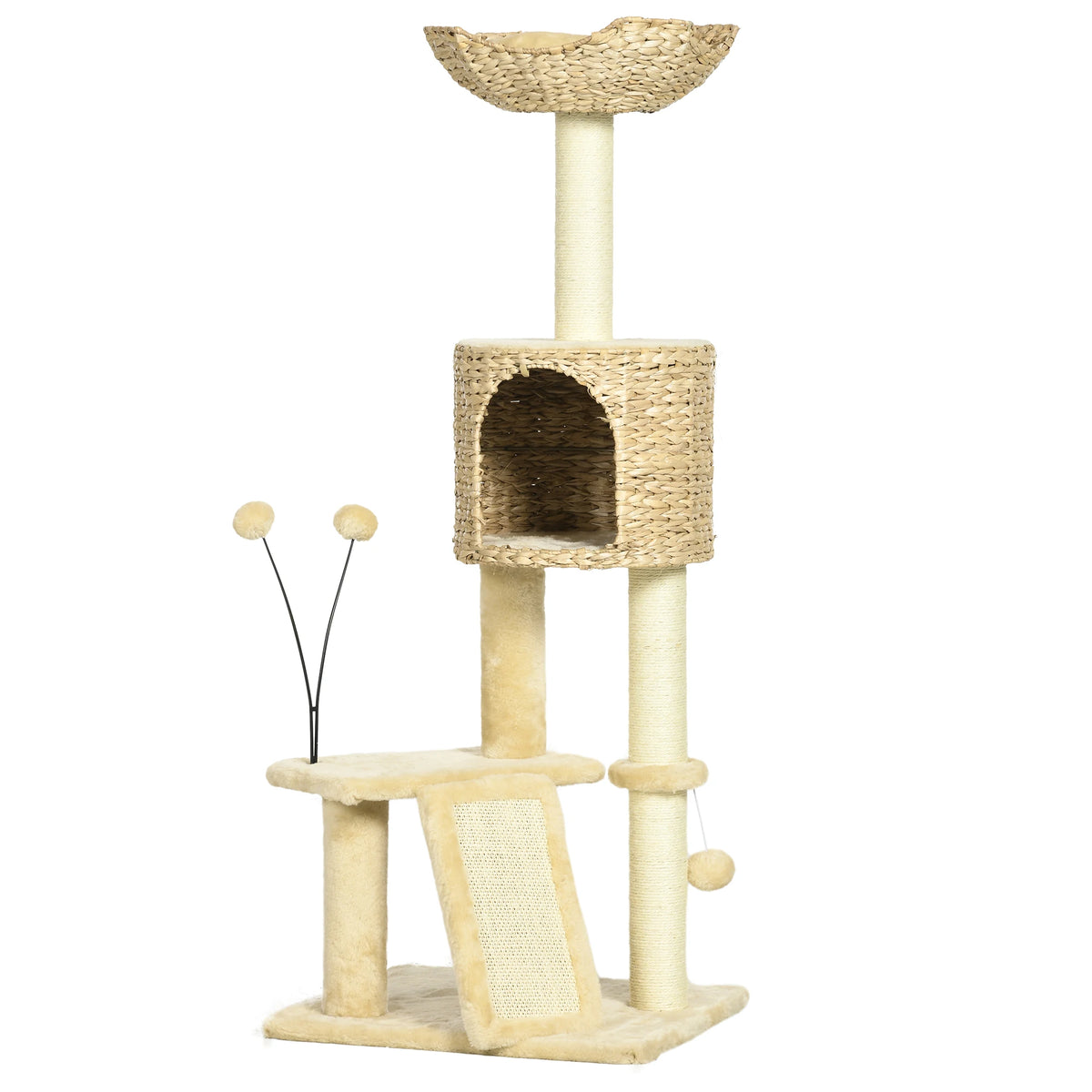 Arbre à Chat Avec Panier Osier - 116 cm