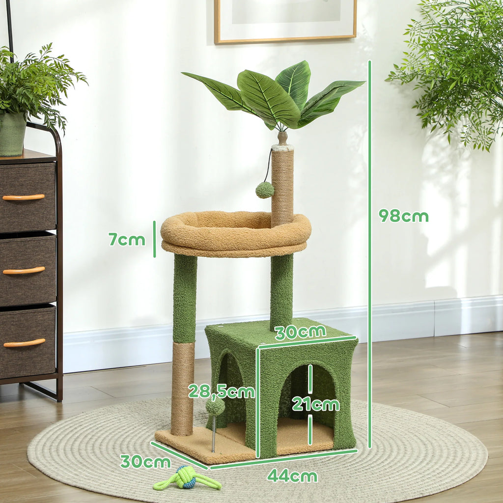 Arbre à Chat Fleur 98 cm – 3 niveaux