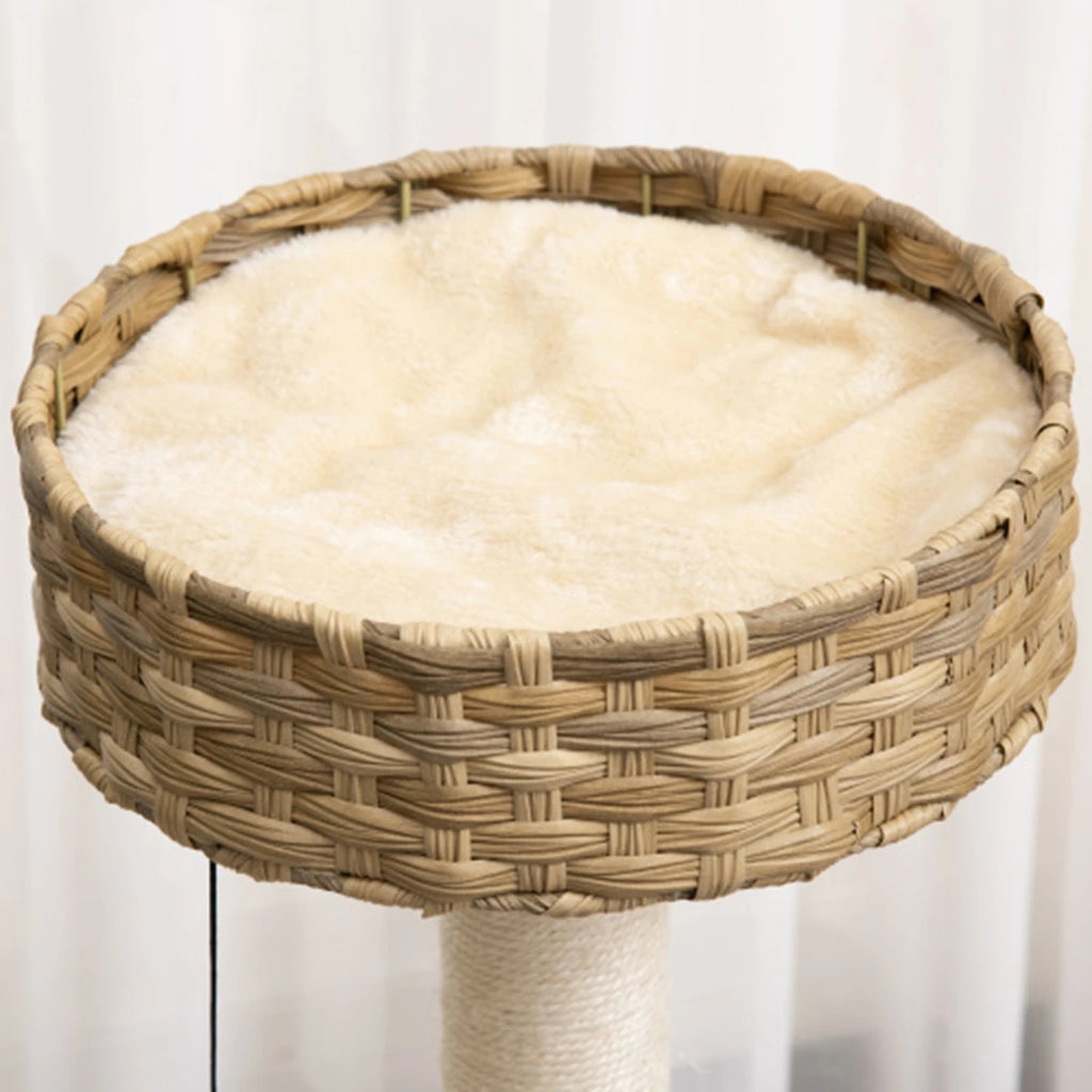 Arbre à Chat Rotin Design Compact - 95 cm