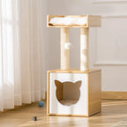 Arbre à Chat Bois Naturel - 81 cm