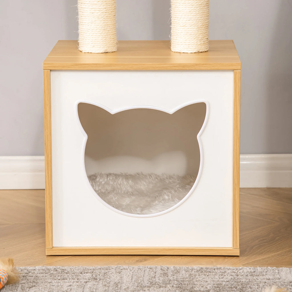 Arbre à Chat Bois Naturel - 81 cm