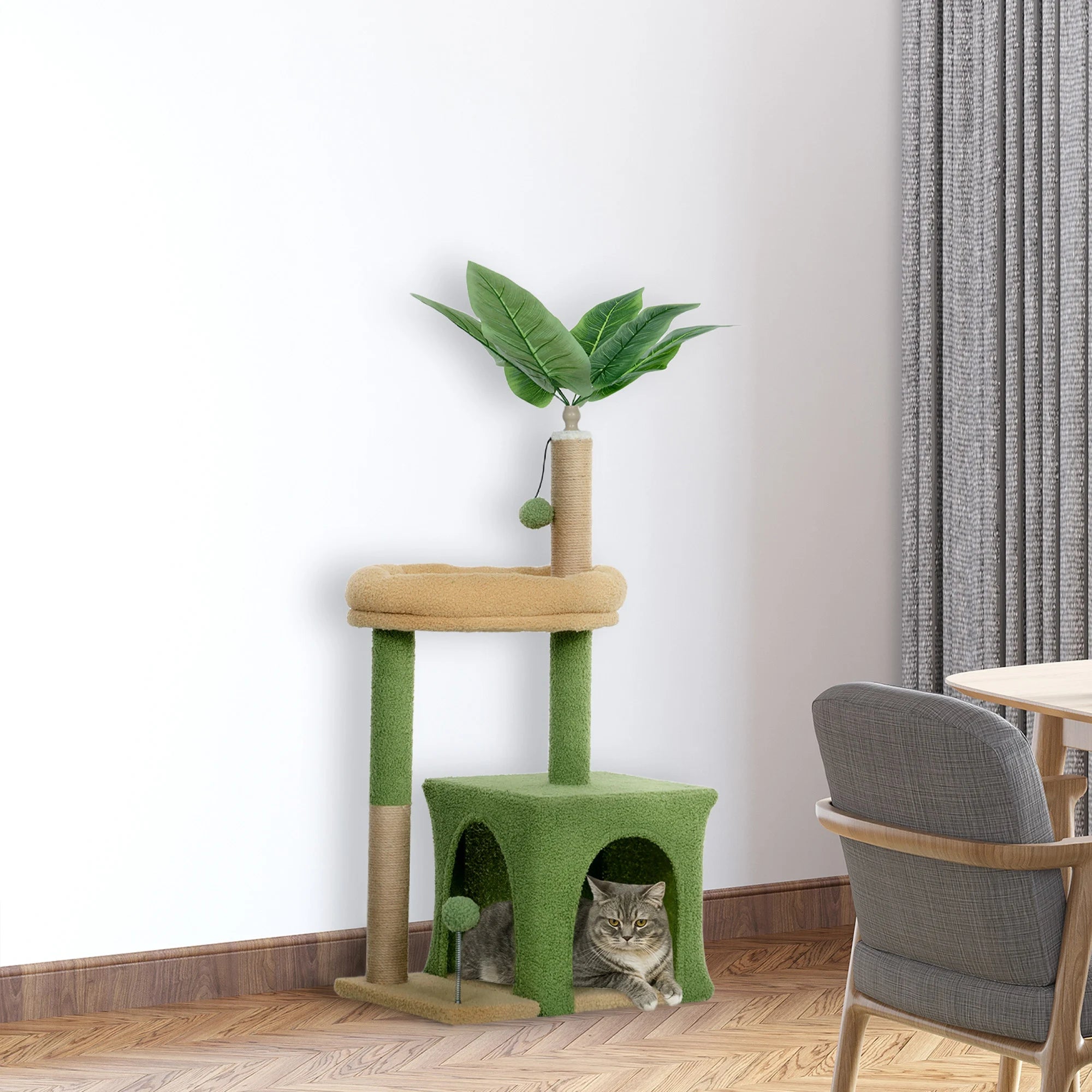 Arbre à Chat Fleur 98 cm – 3 niveaux