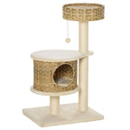 Arbre à Chat Rotin Design Compact - 95 cm