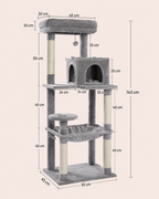 Arbre à Chat Bois XXL 143 cm - 4 niveaux