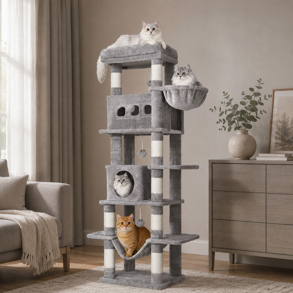 Arbre à Chat XXL Premium 170 cm – 5 niveaux