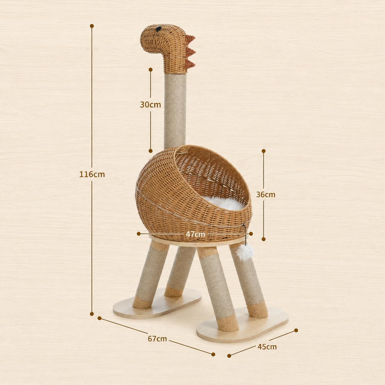 Arbre à Chat Premium Osier – 116 cm