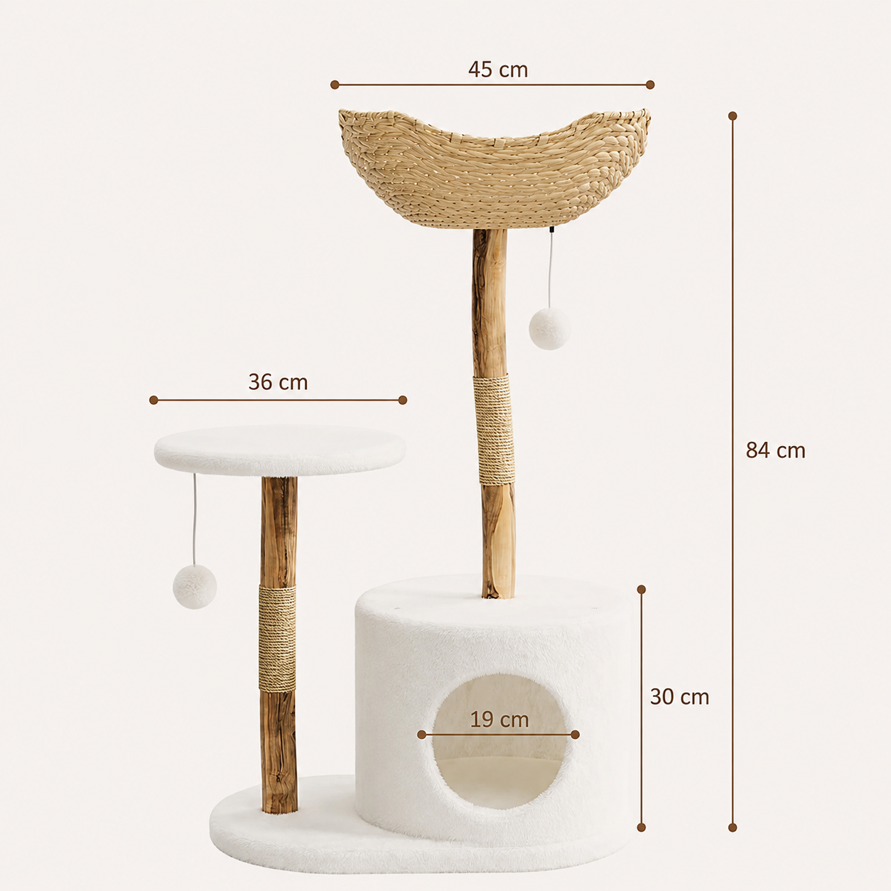 Arbre à Chat Bois Moderne - 84 cm