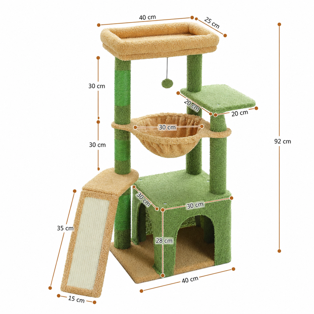 Arbre à Chat Bois Compact – 92 cm