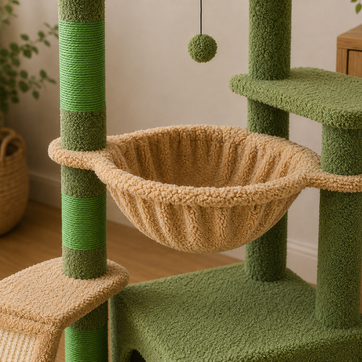 Arbre à Chat Bois Compact – 92 cm