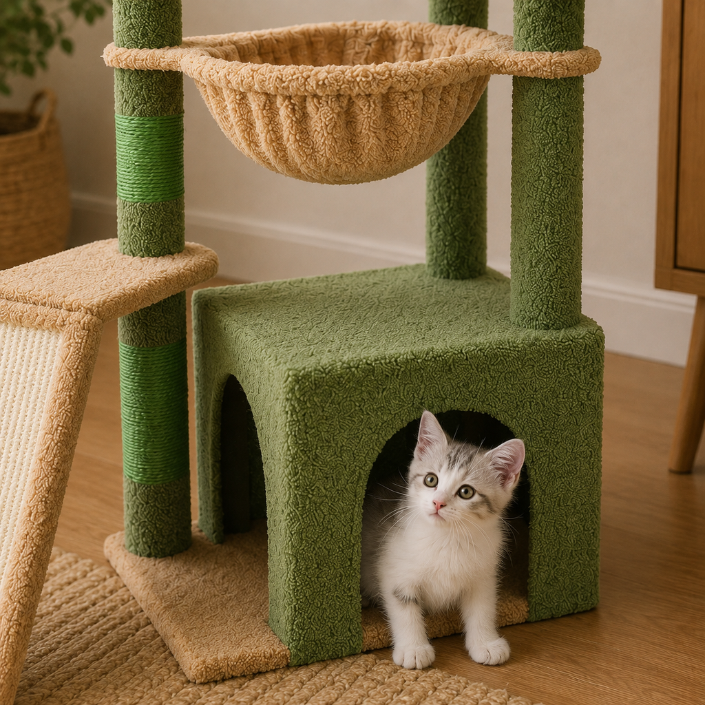 Arbre à Chat Bois Compact – 92 cm
