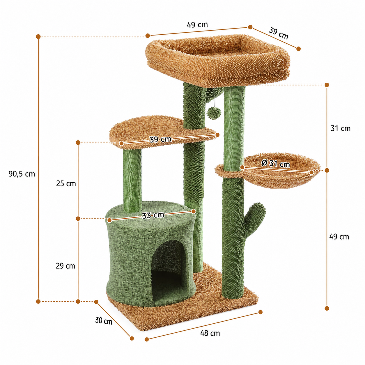 Arbre à Chat Cactus Moderne - 90 cm