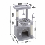 Arbre à Chat Compact – 84 cm – 3 niveaux
