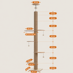 Arbre à Chat Sol-Plafond Bois – 284 cm
