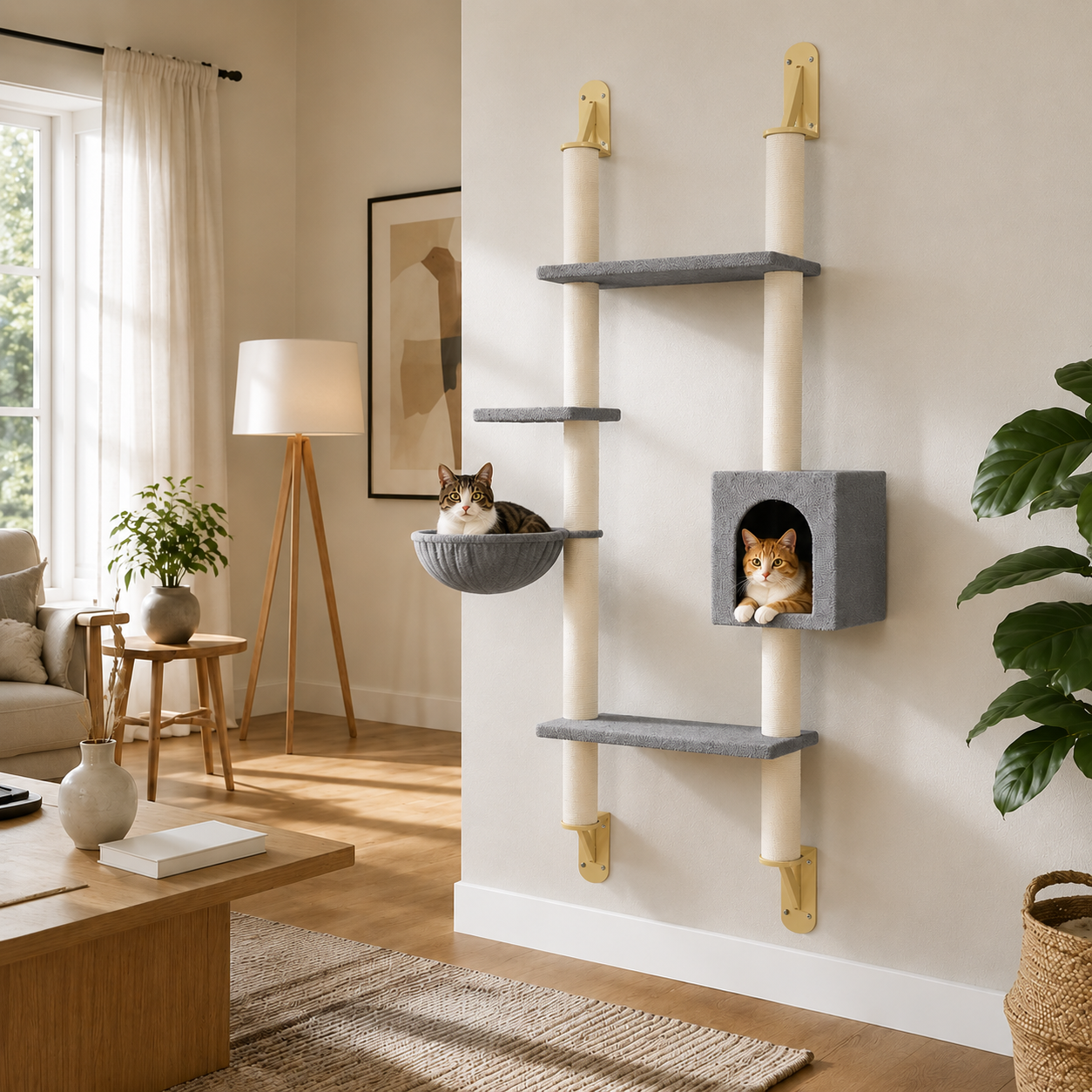 Arbre à Chat Mural Design XXL – 180 cm