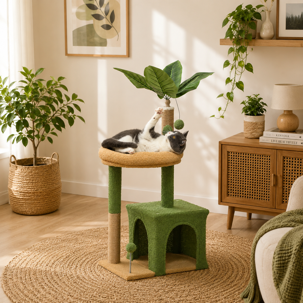 Arbre à Chat Fleur 98 cm – 3 niveaux