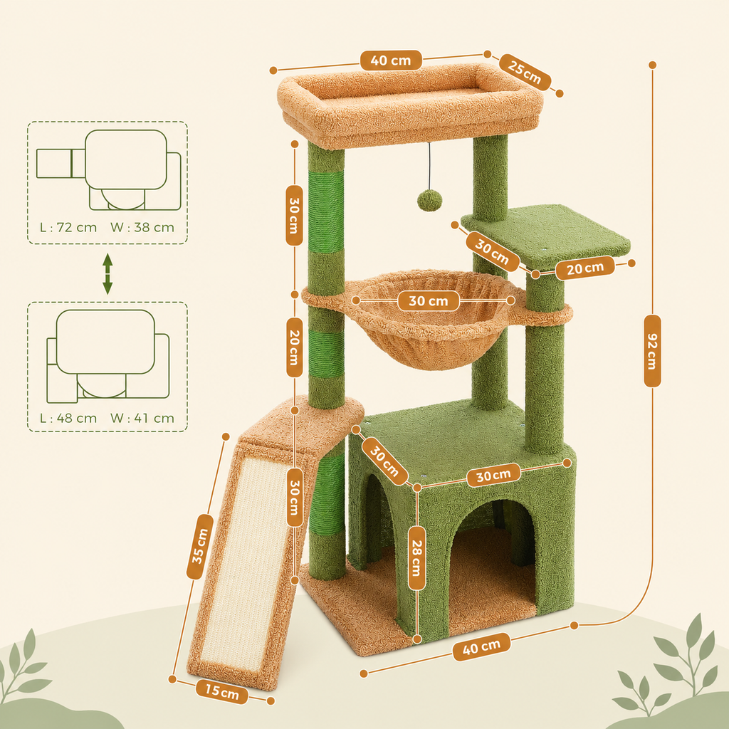 Petit Arbre à Chat Compact 92 cm – 4 niveaux