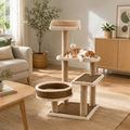 Arbre à Chat Bois Multiplateformes – 90 cm
