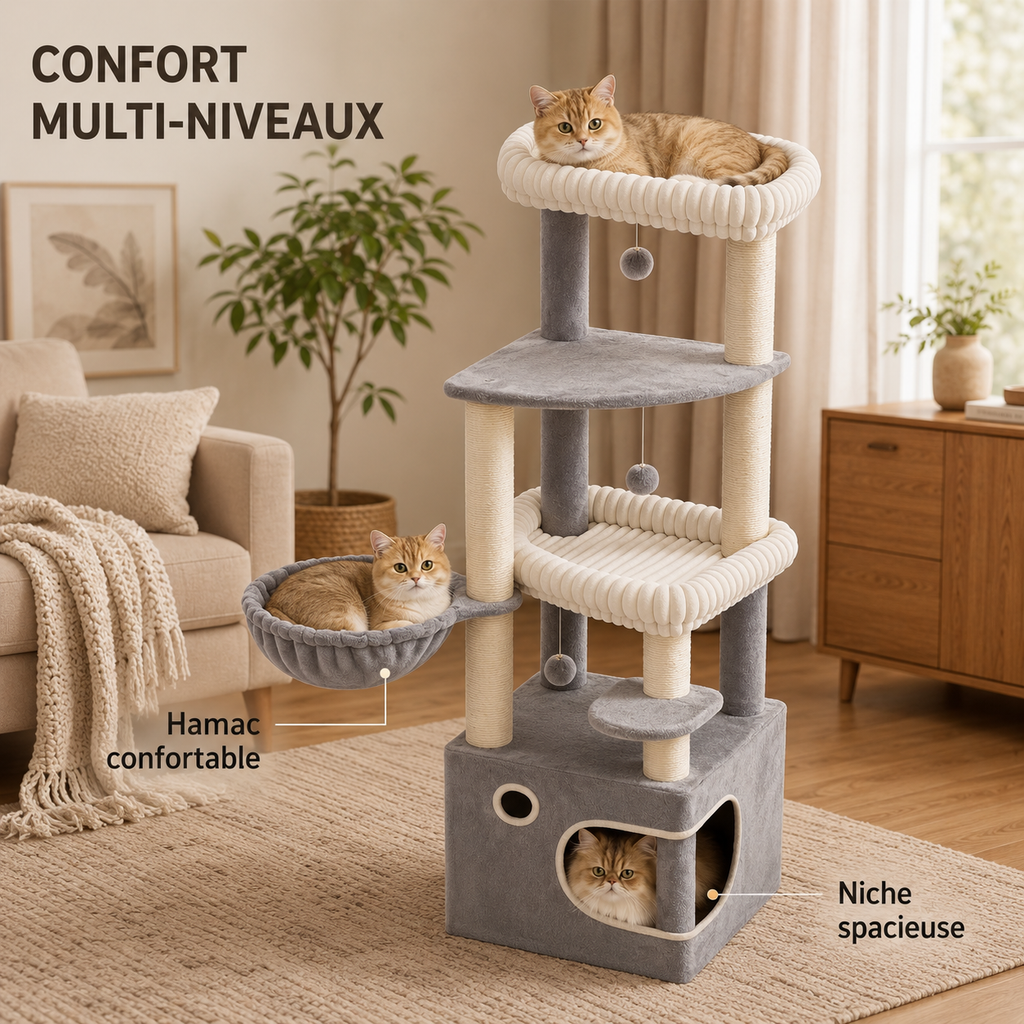Petit Arbre à Chat Premium – 153 cm