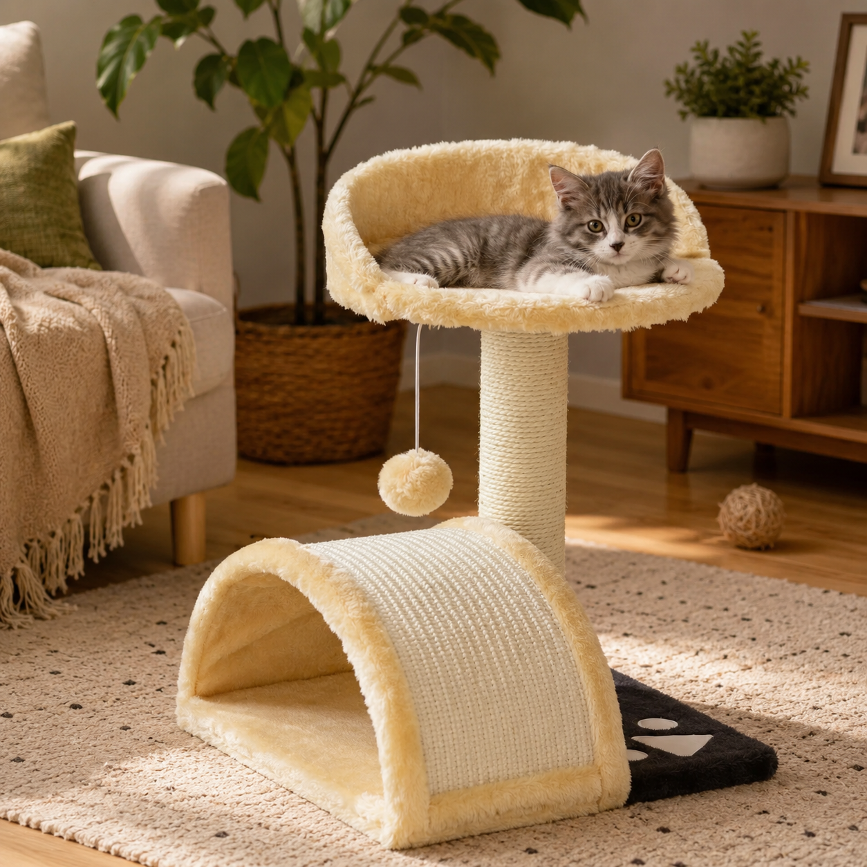Petit Arbre à Chat Cosy – 46 cm