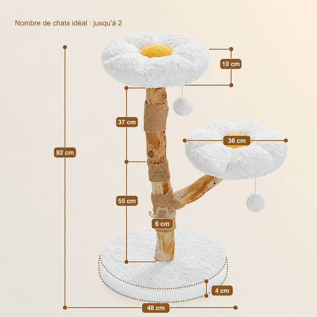 Arbre à Chat Bois Fleur – 92 cm