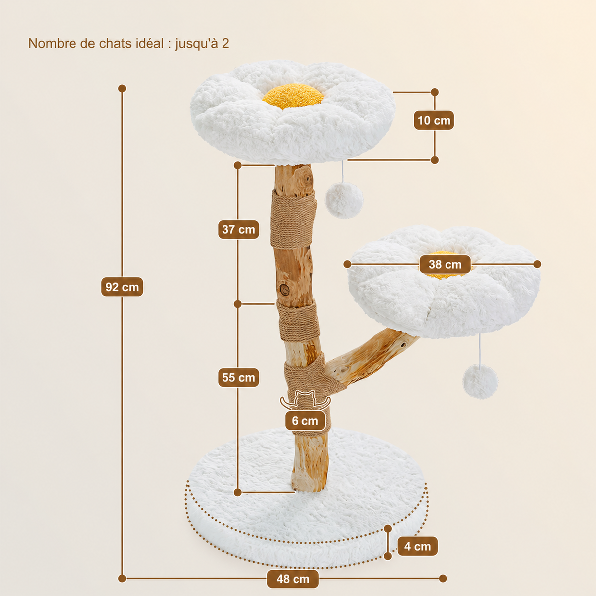 Arbre à Chat Bois Fleur – 92 cm