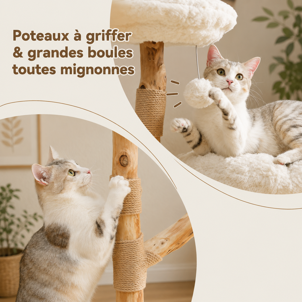Arbre à Chat Bois Fleur – 92 cm