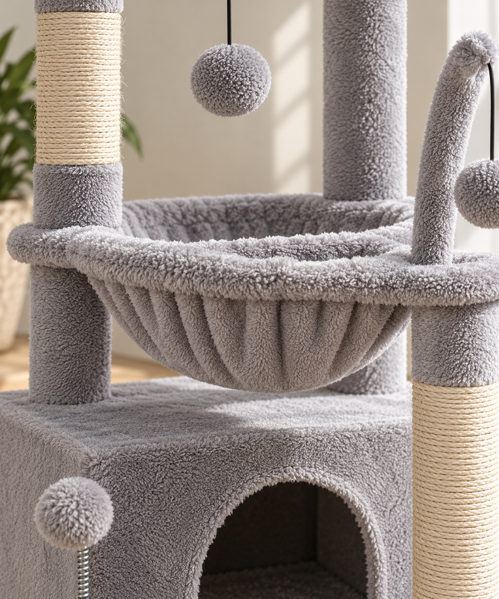Arbre à Chat Compact – 84 cm – 3 niveaux