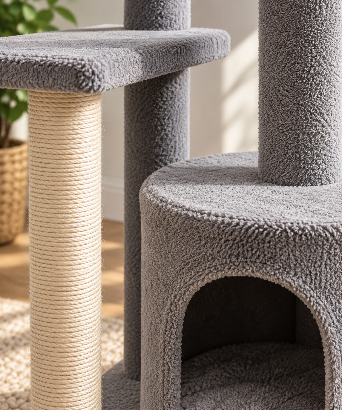 Arbre à Chat Gris 103 cm– 1 niveaux