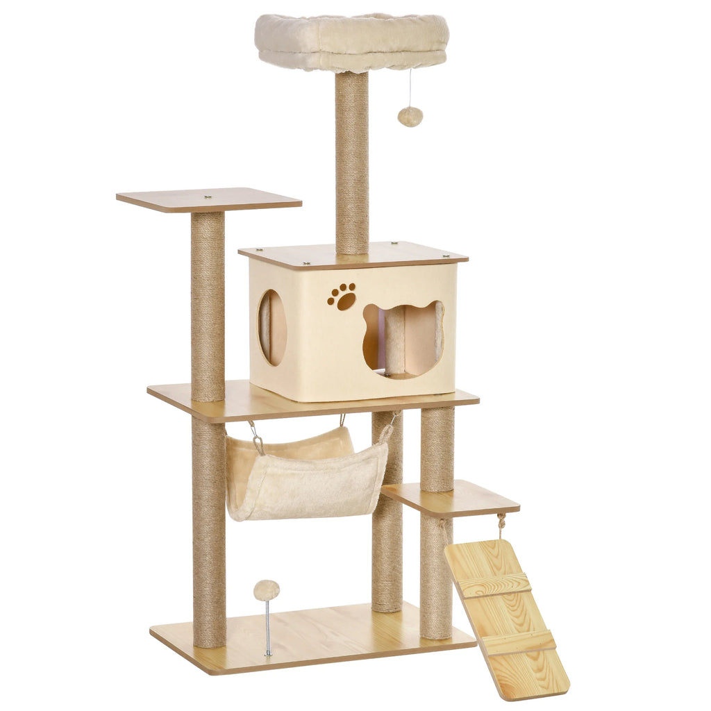 Arbre à Chat Luxe En Bois – 130 cm