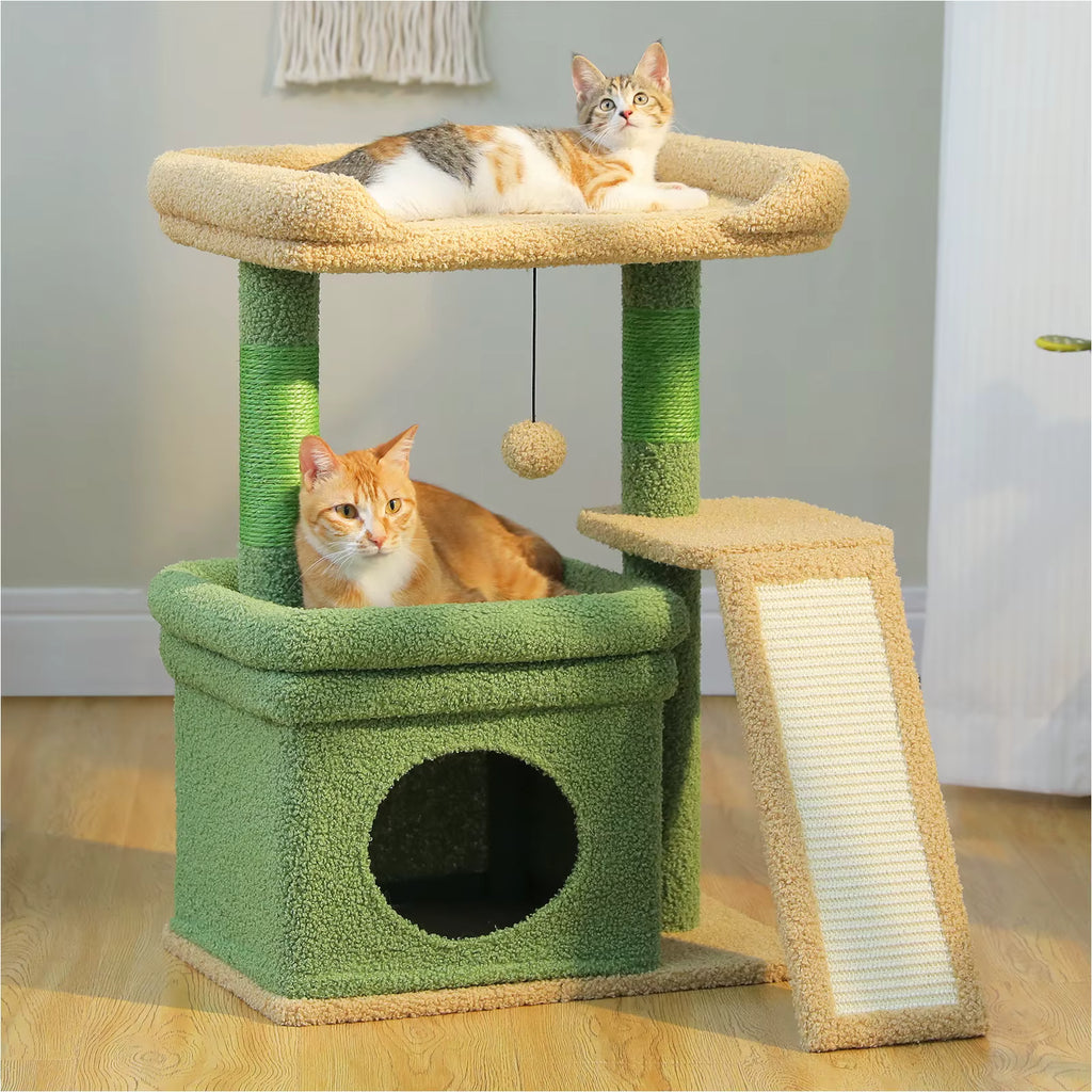 Petit Arbre à Chat Compact 3 niveaux – 68 cm