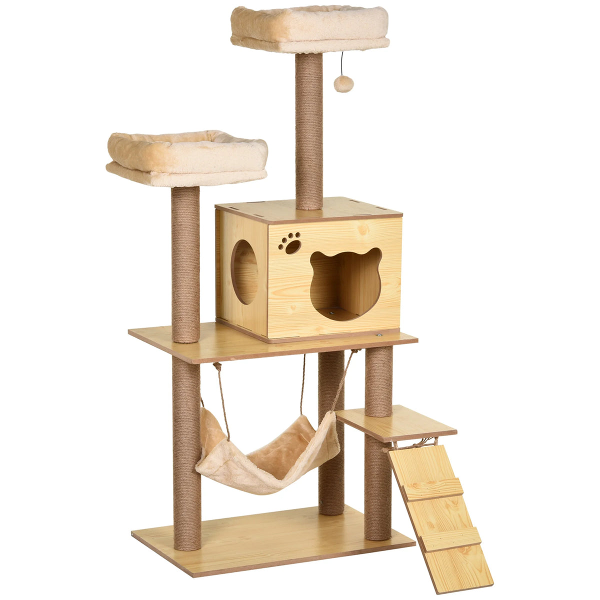 Arbre à Chat Bois Design – 130 cm