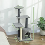 Arbre à Chat Gris 103 cm– 1 niveaux