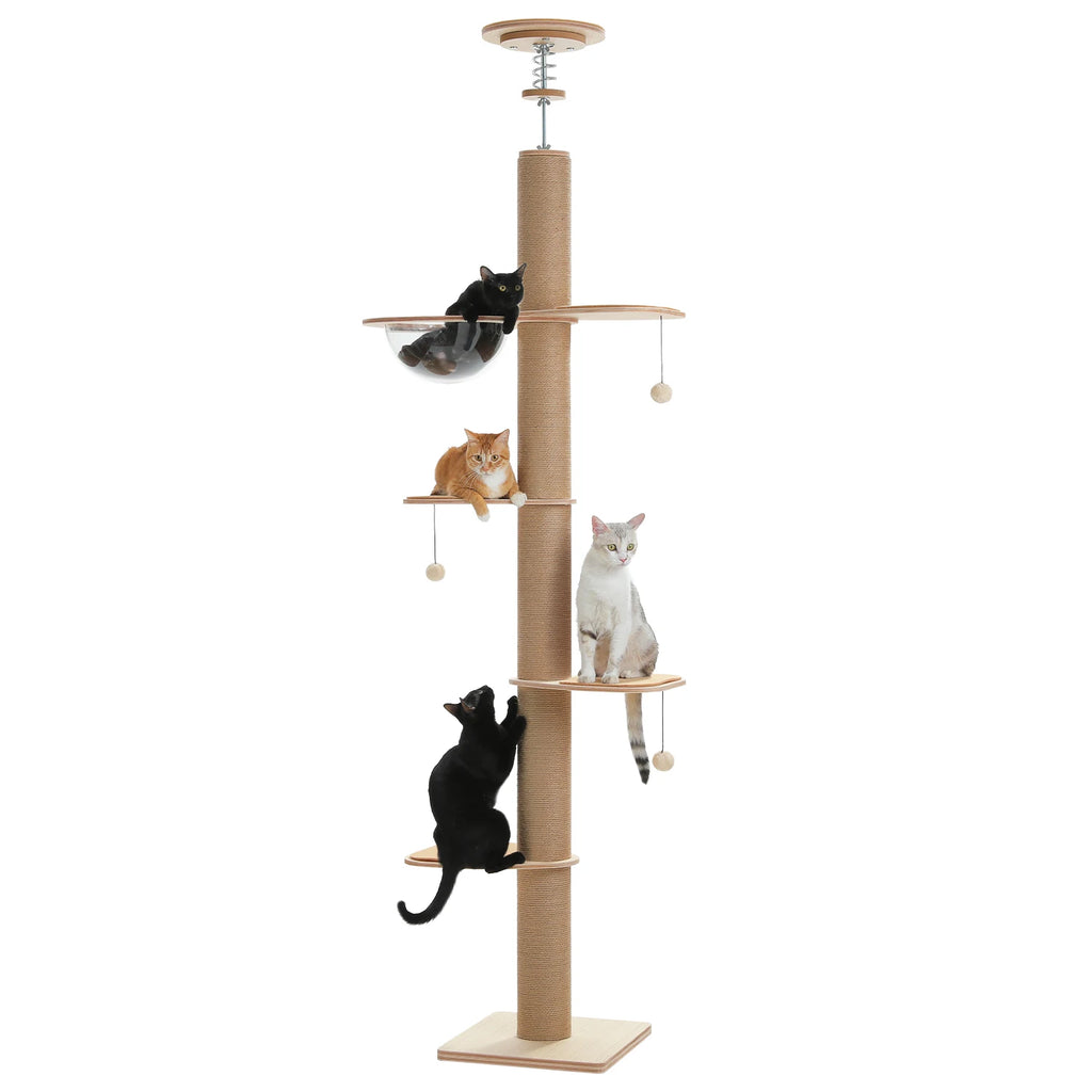 Arbre à Chat Sol-Plafond Bois – 284 cm