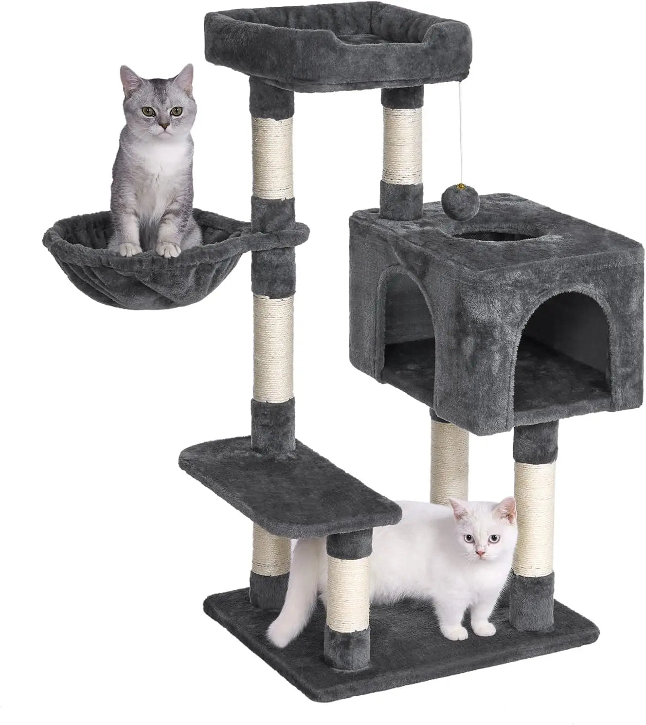 Arbre à Chat Bois Avec Panier – 98 cm