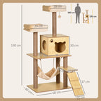 Arbre à Chat Bois Design – 130 cm