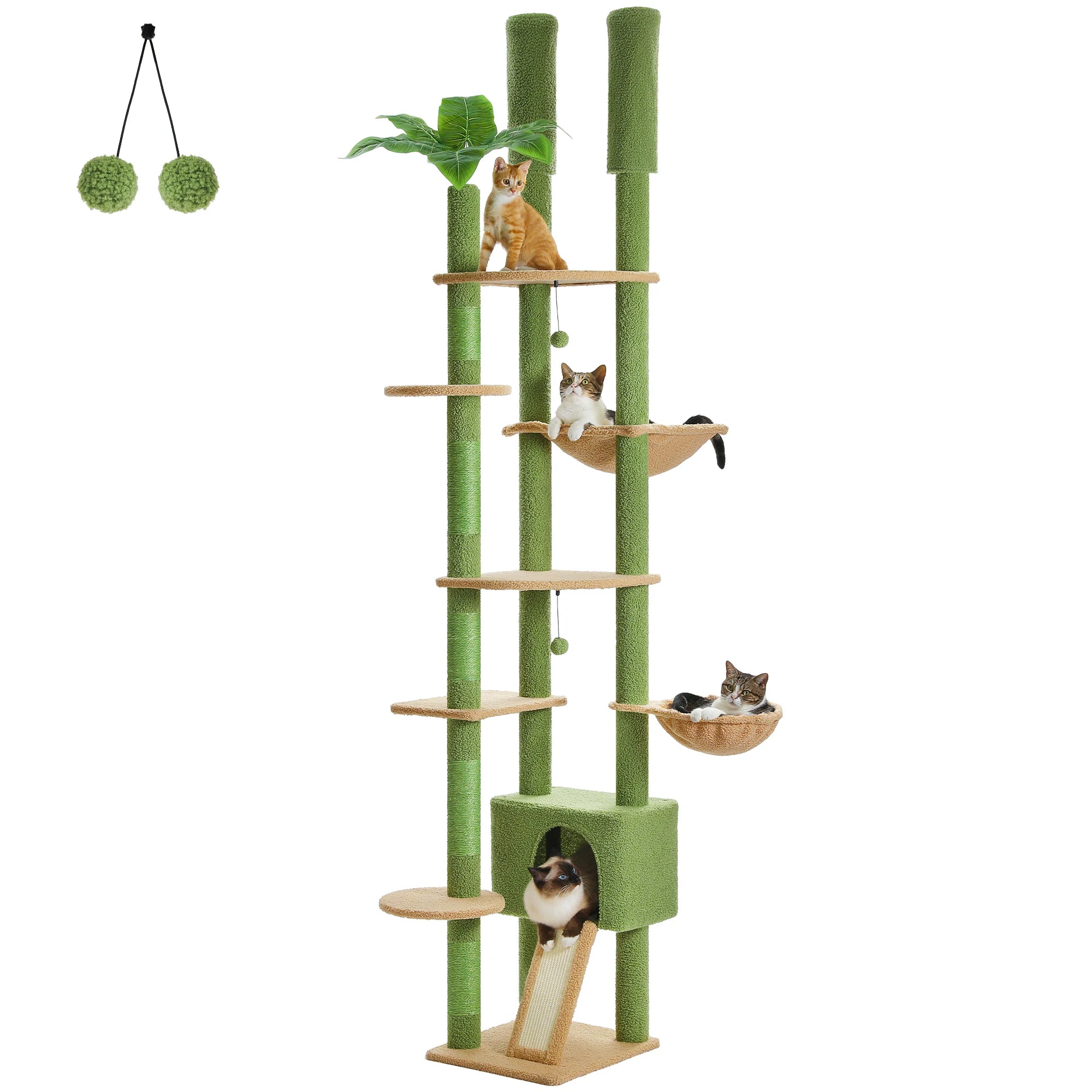 Arbre à Chat Sol-Plafond Bois – 256 cm