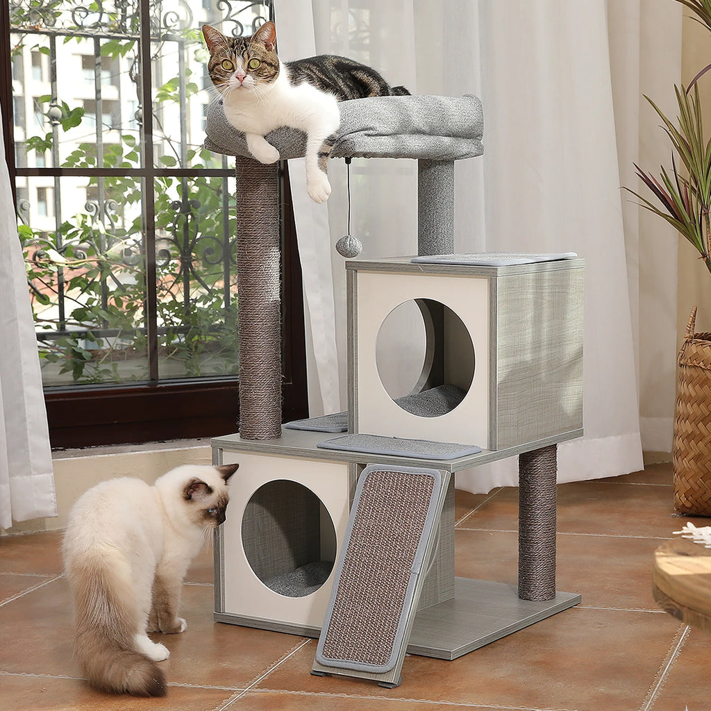 Arbre à Chat Bois Premium Moderne – 89 cm