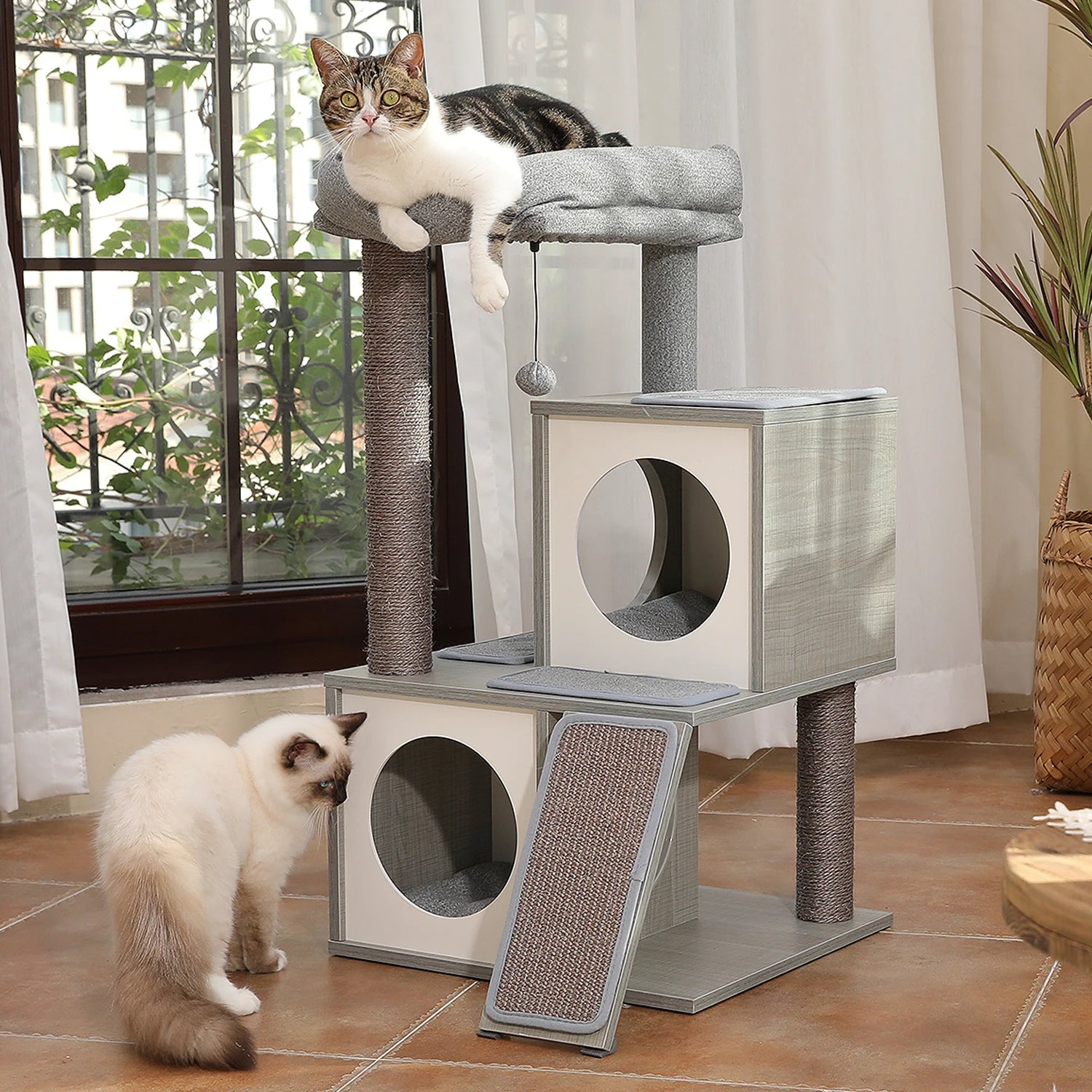 Arbre à Chat Bois Premium Moderne – 89 cm