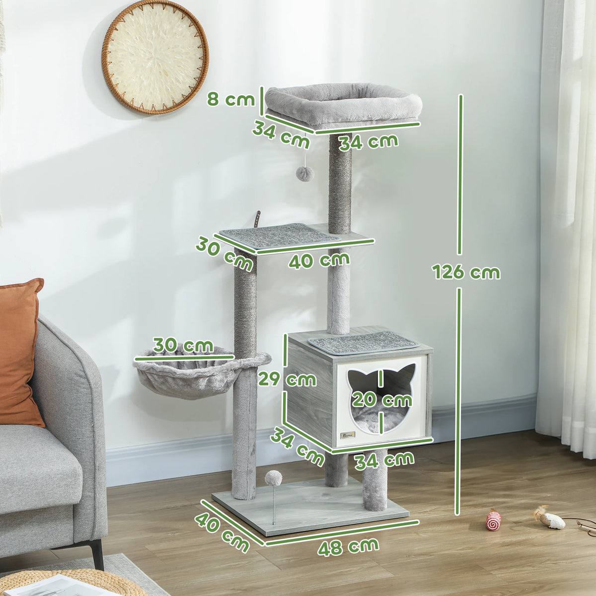 Arbre à Chat Bois – 126 cm