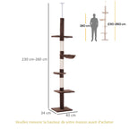 Arbre à Chat Sol-Plafond – 260 cm