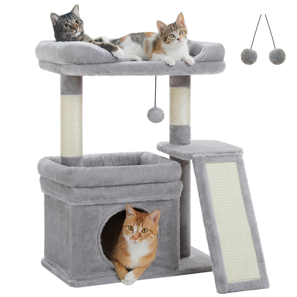 Petit Arbre à Chat Compact 3 niveaux – 68 cm