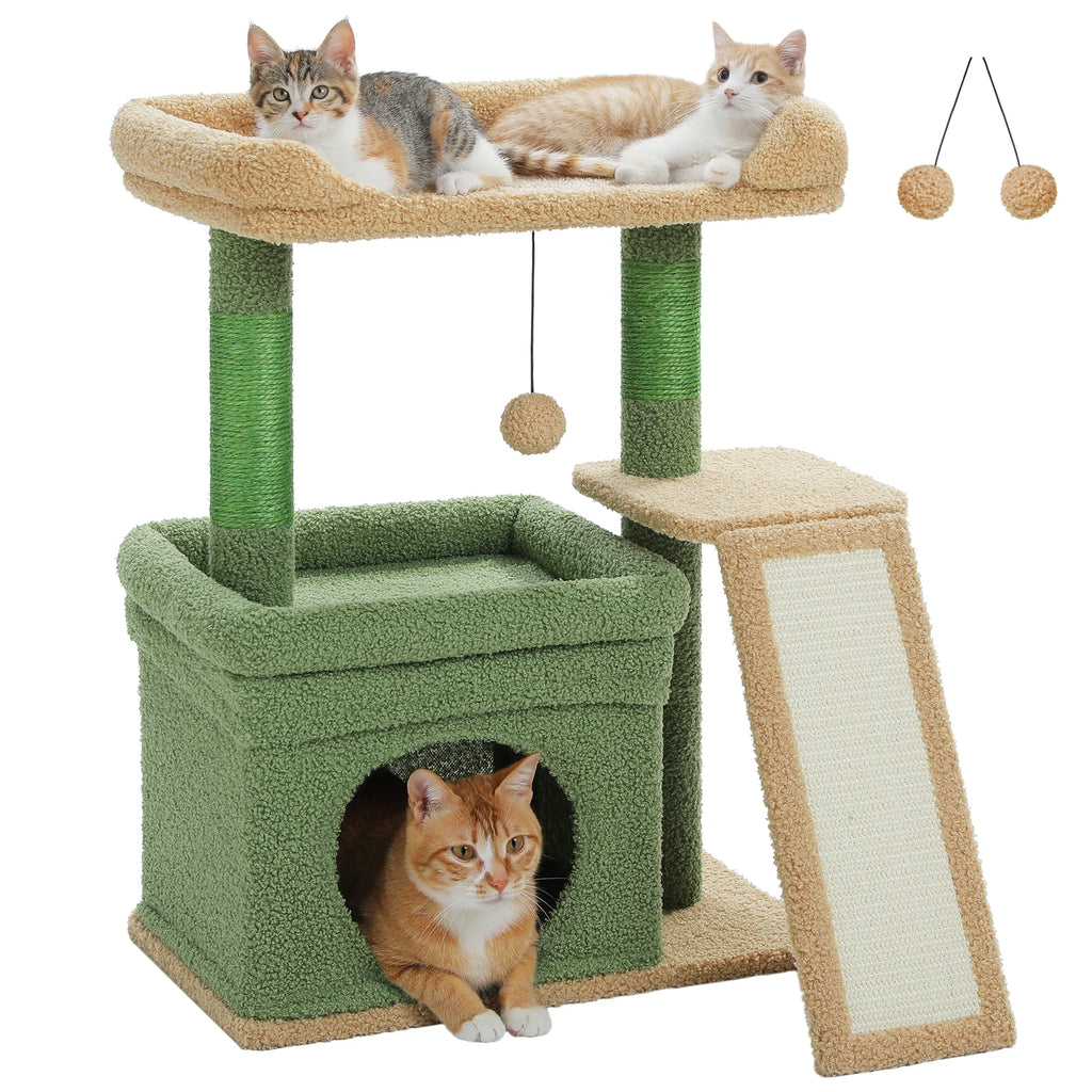 Petit Arbre à Chat Compact 3 niveaux – 68 cm