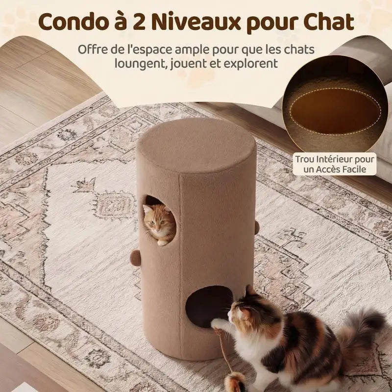 Petit Arbre à Chat Rond Compact – 66 cm