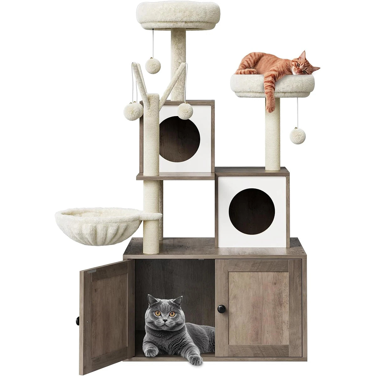 Arbre à Chat Luxe Bois – 146 cm