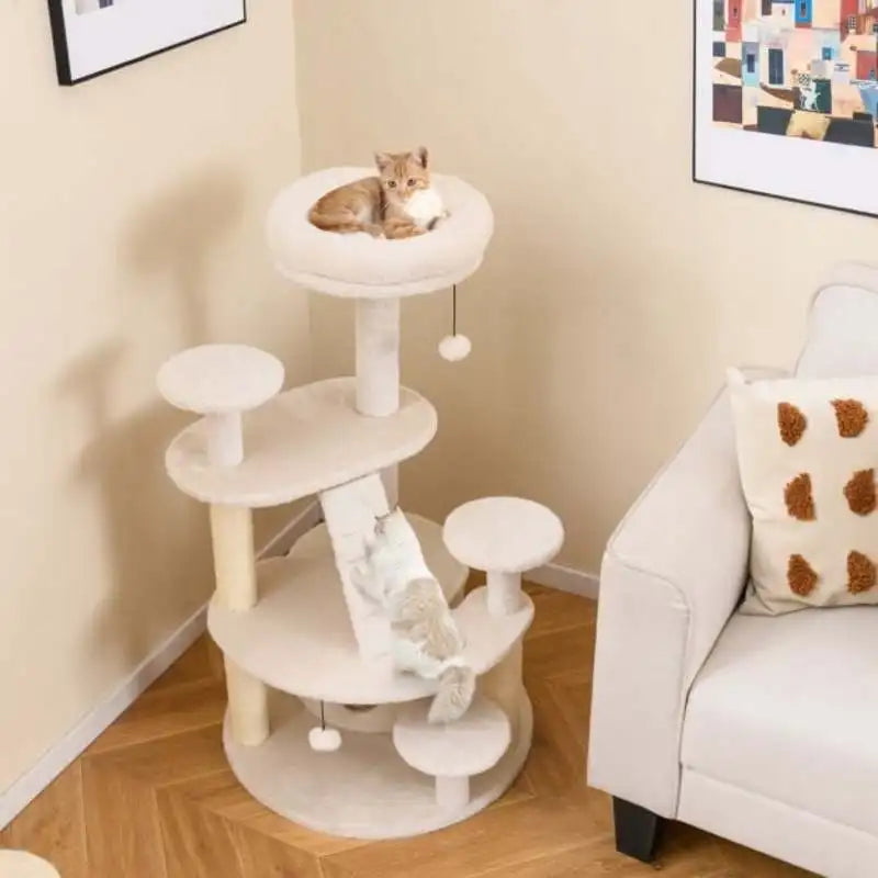 Arbre à Chat Cosy Bois Compact – 101 cm