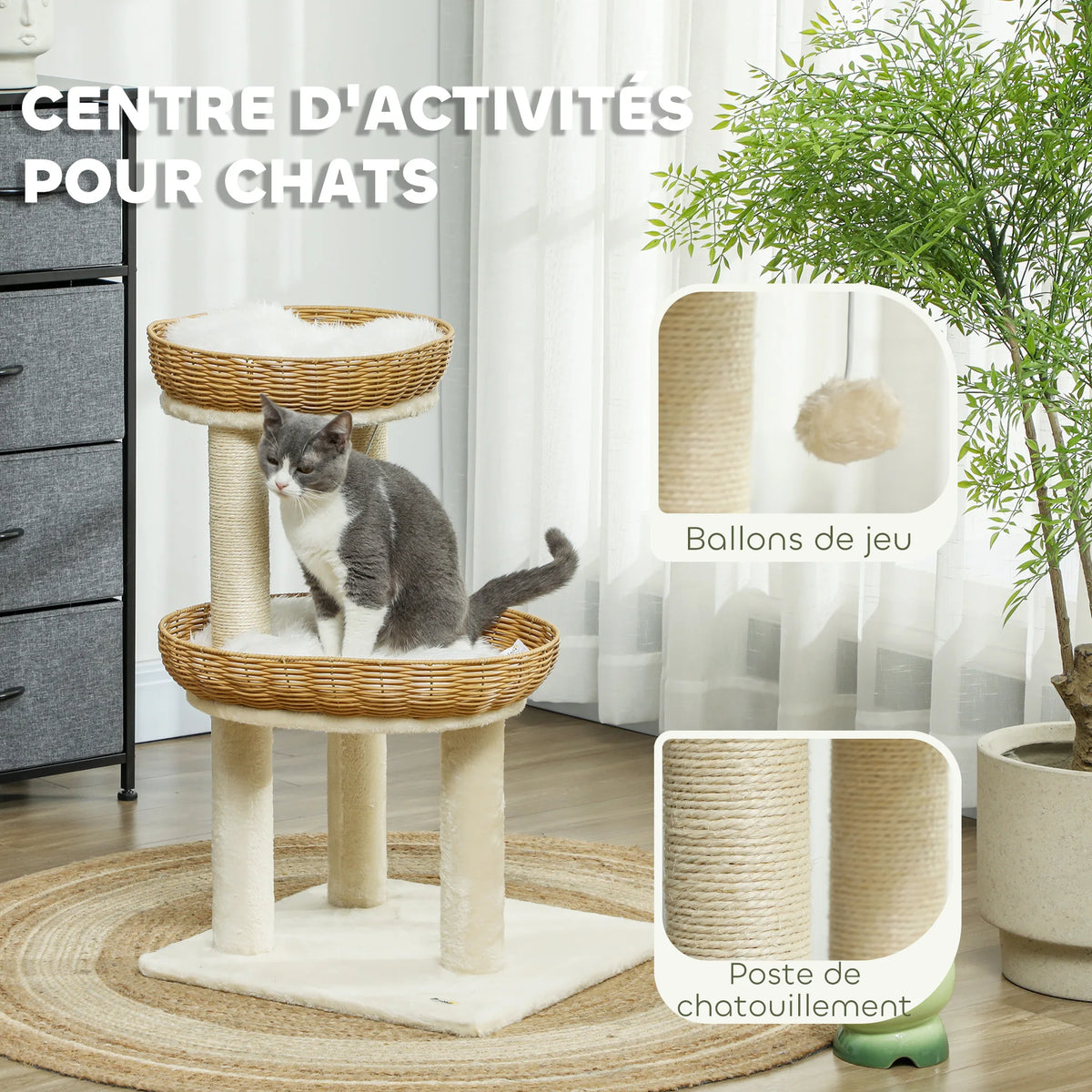 Arbre à Chat Avec Paniers